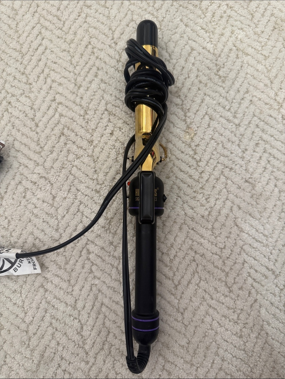 Gold and Black Curling Iron - Women Hair Tool